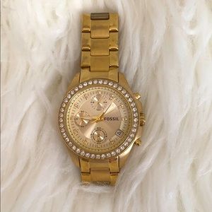 Gold Fossil Watch